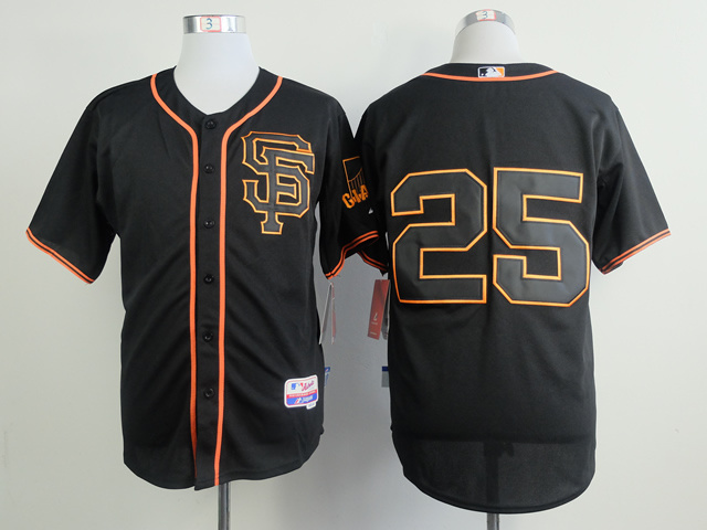 Men San Francisco Giants 25 Bonds Black MLB Jerseys